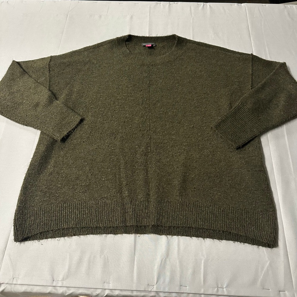 Vince Camuto Womens Olive Green Oversized Crewneck Sweater Size Medium Relaxed